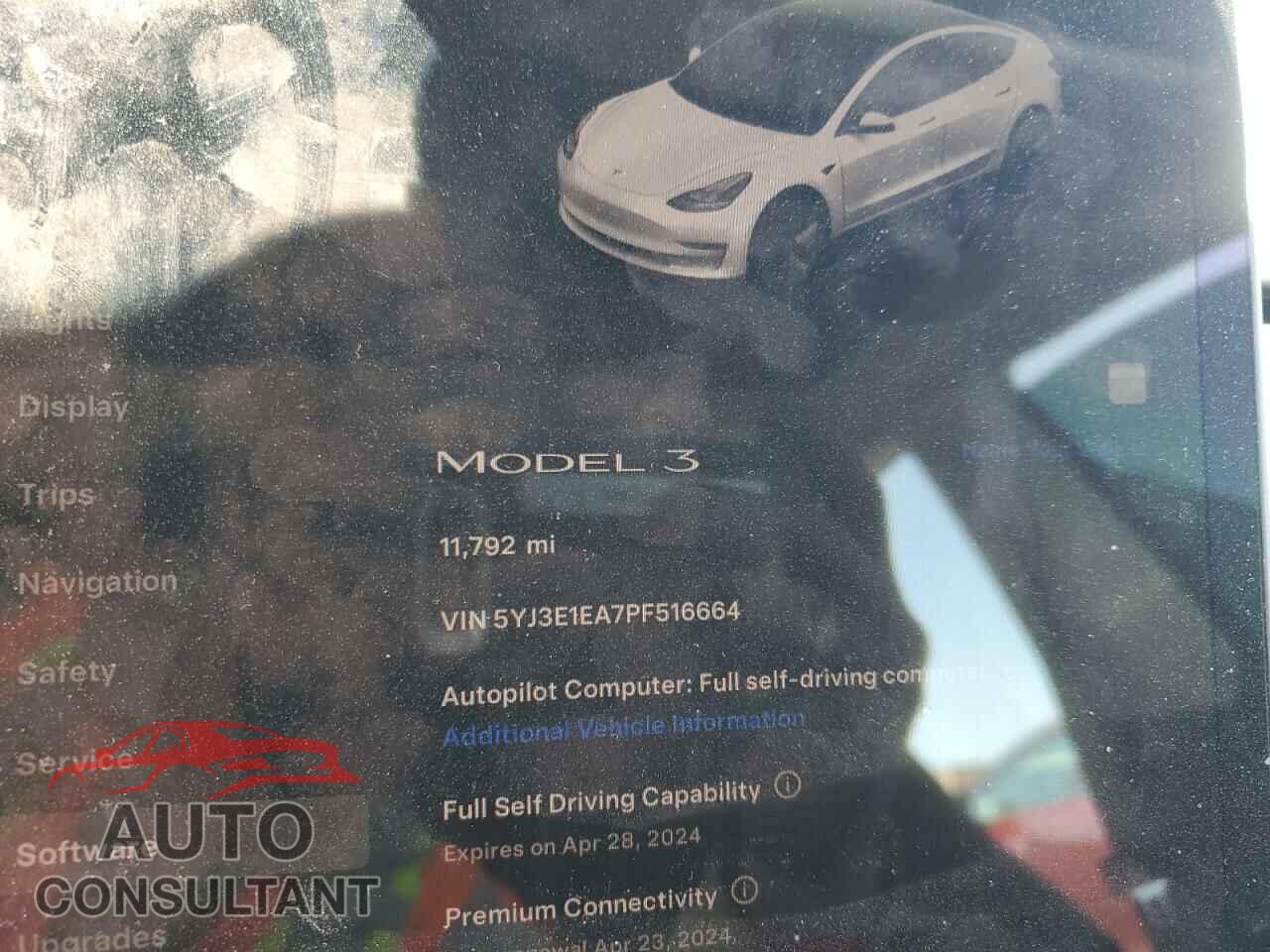 TESLA MODEL 3 2023 - 5YJ3E1EA7PF516664
