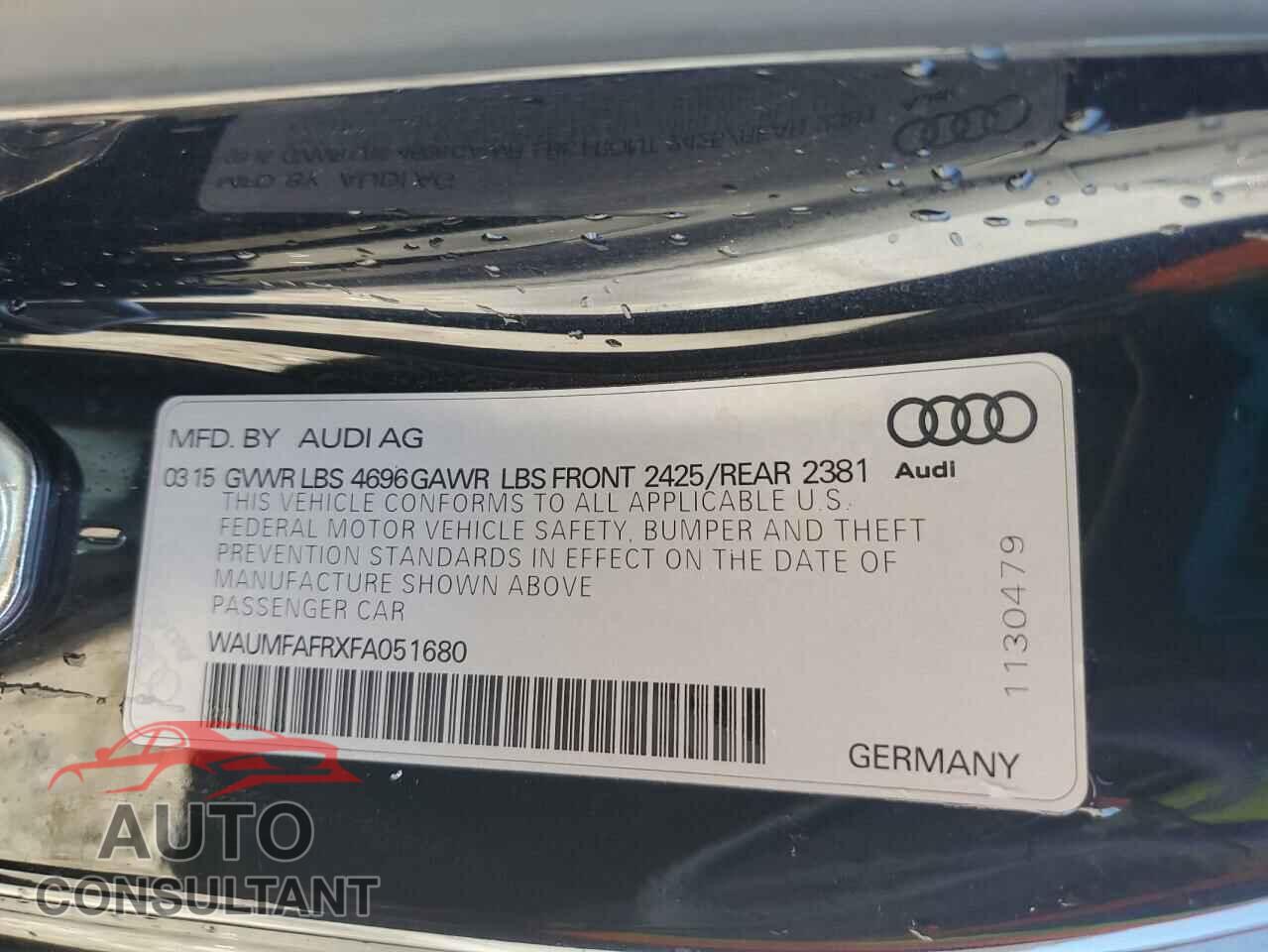 AUDI A5 2015 - WAUMFAFRXFA051680
