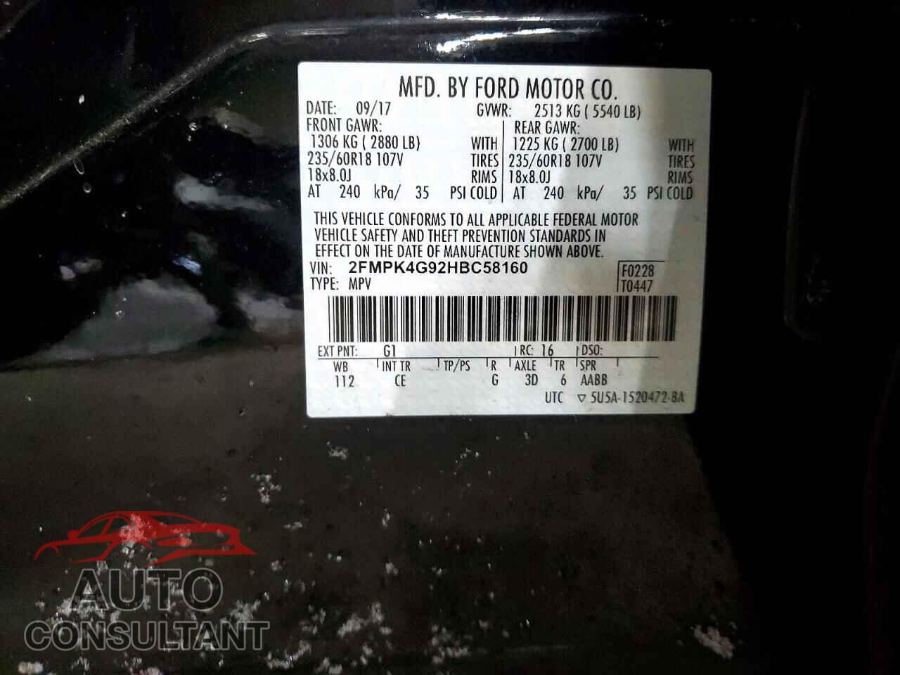 FORD EDGE 2017 - 2FMPK4G92HBC58160
