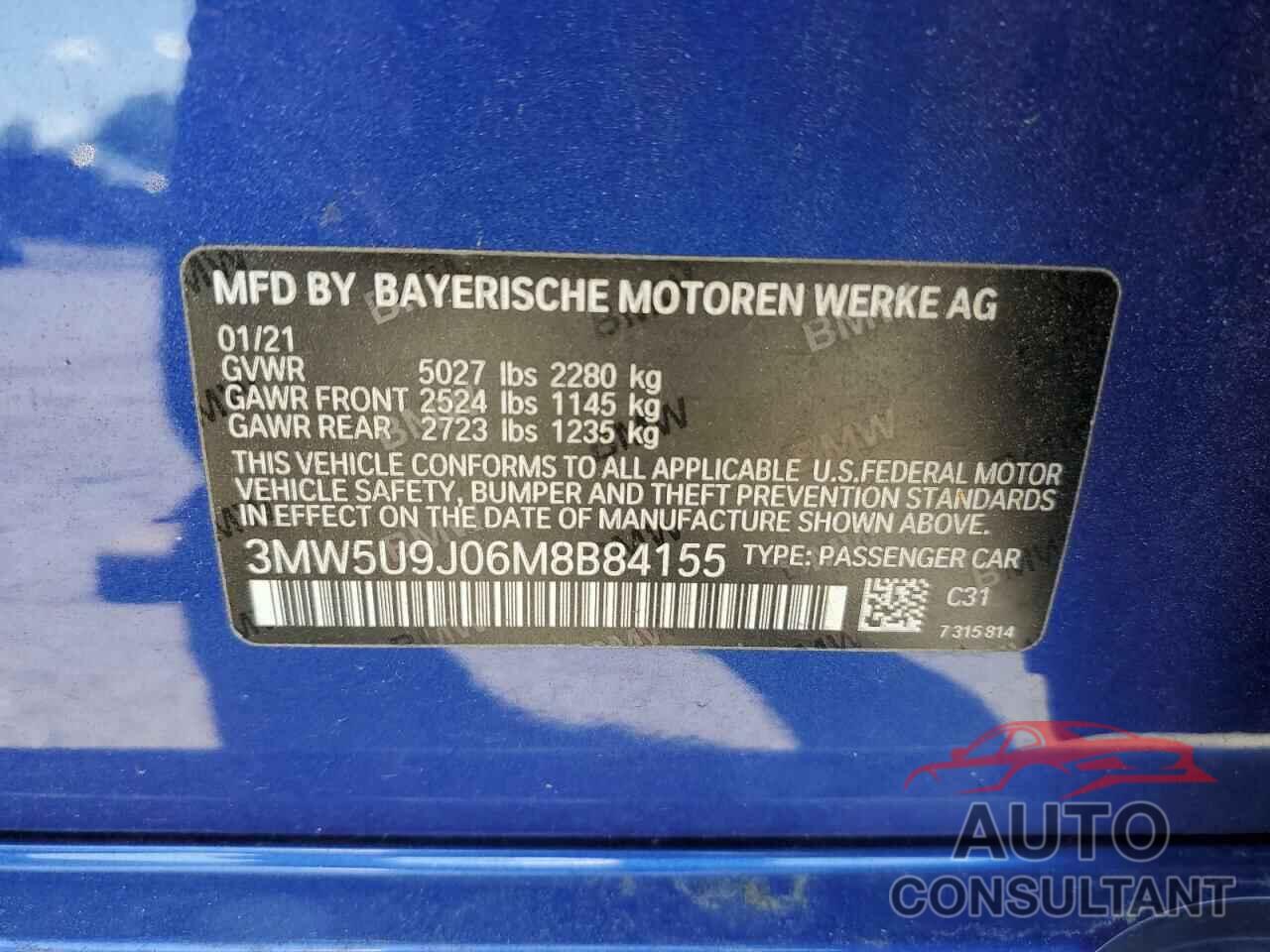 BMW M3 2021 - 3MW5U9J06M8B84155
