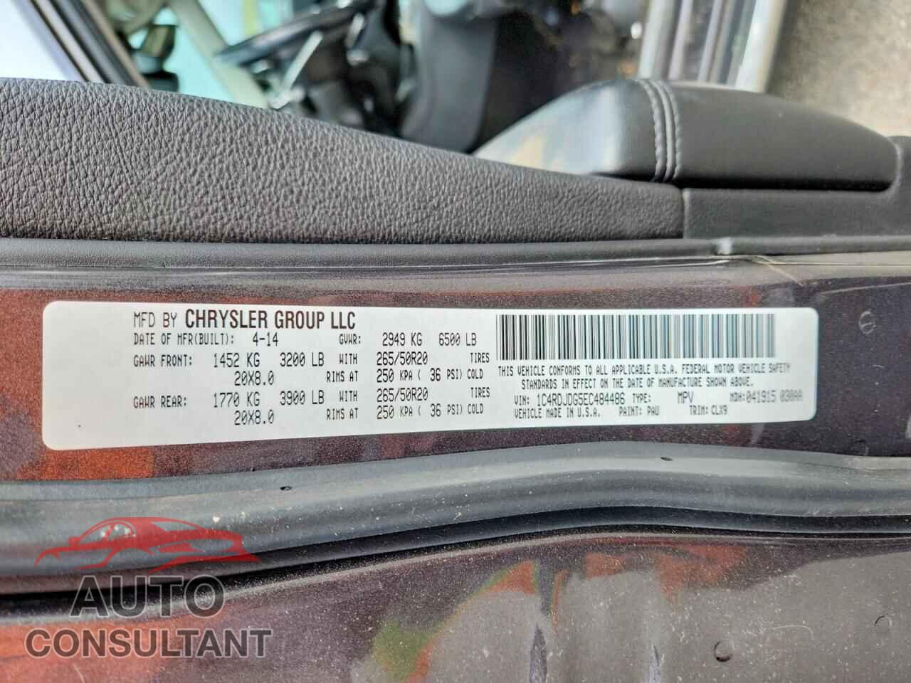 DODGE DURANGO 2014 - 1C4RDJDG5EC484486