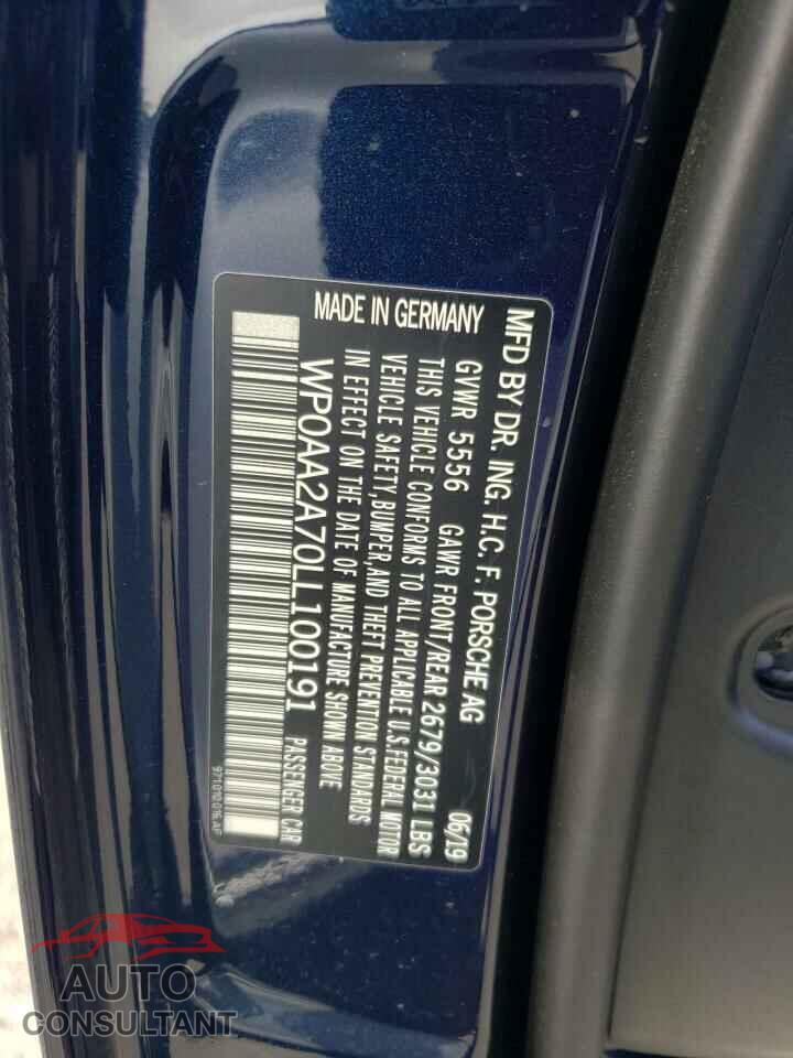 PORSCHE PANAMERA 2020 - WP0AA2A70LL100191