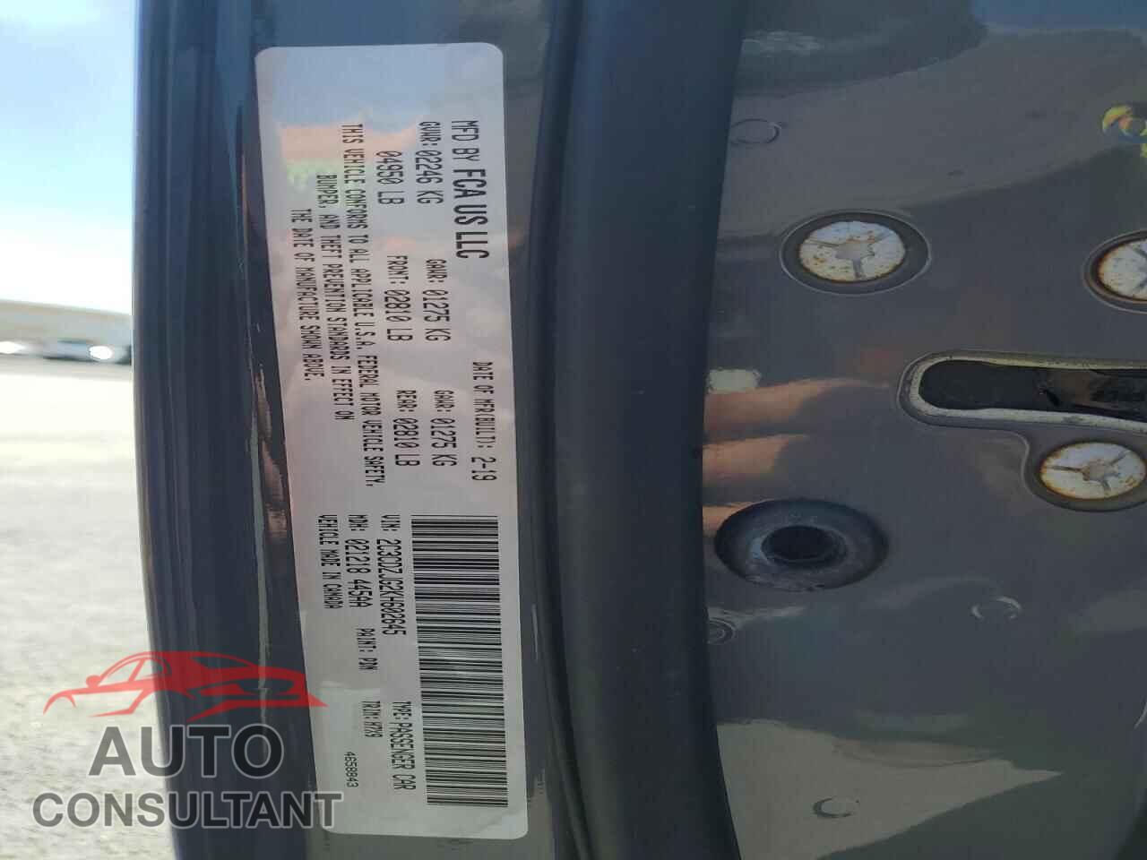 DODGE CHALLENGER 2019 - 2C3CDZJG2KH602645