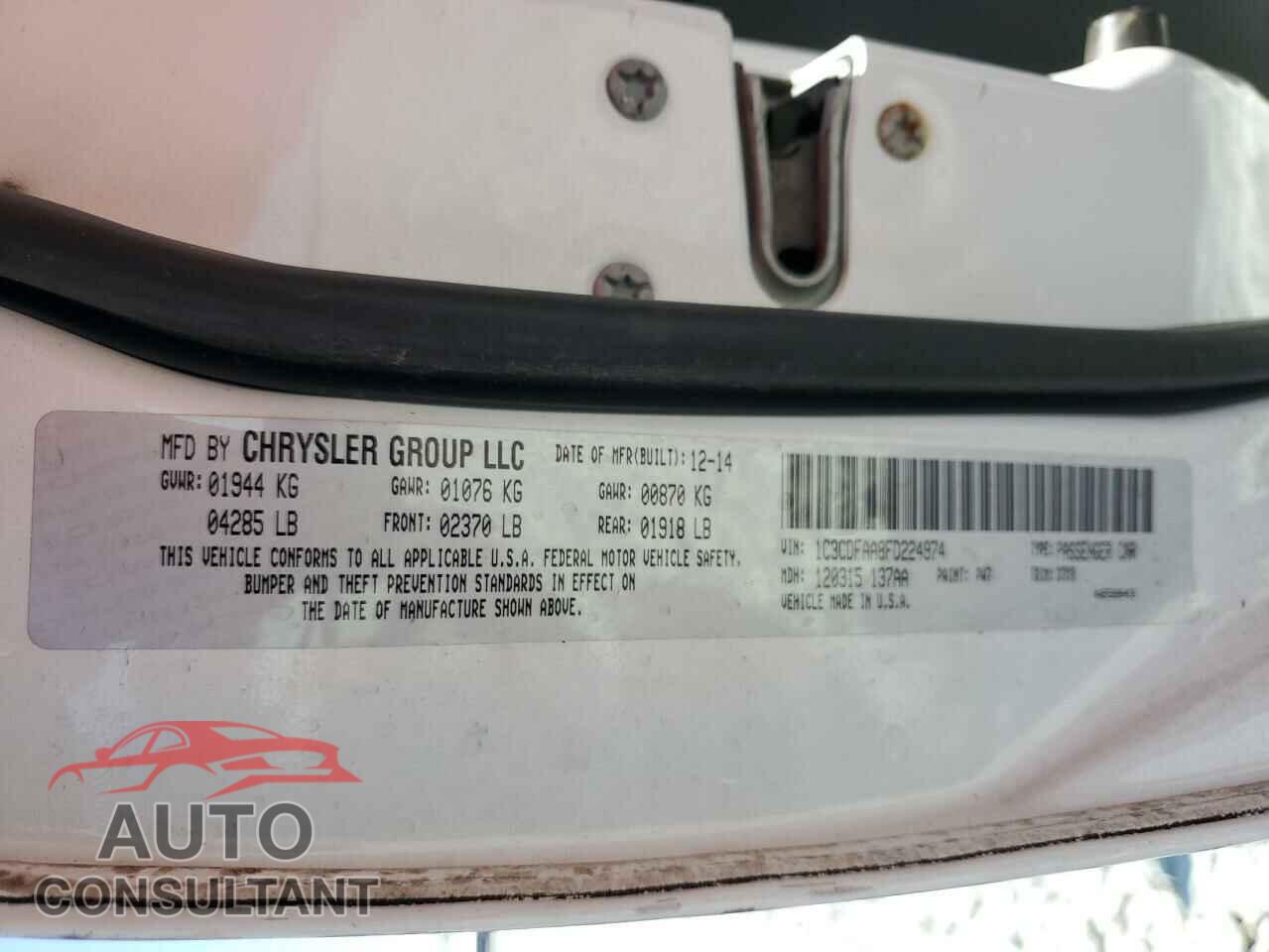 DODGE DART 2015 - 1C3CDFAA8FD224974