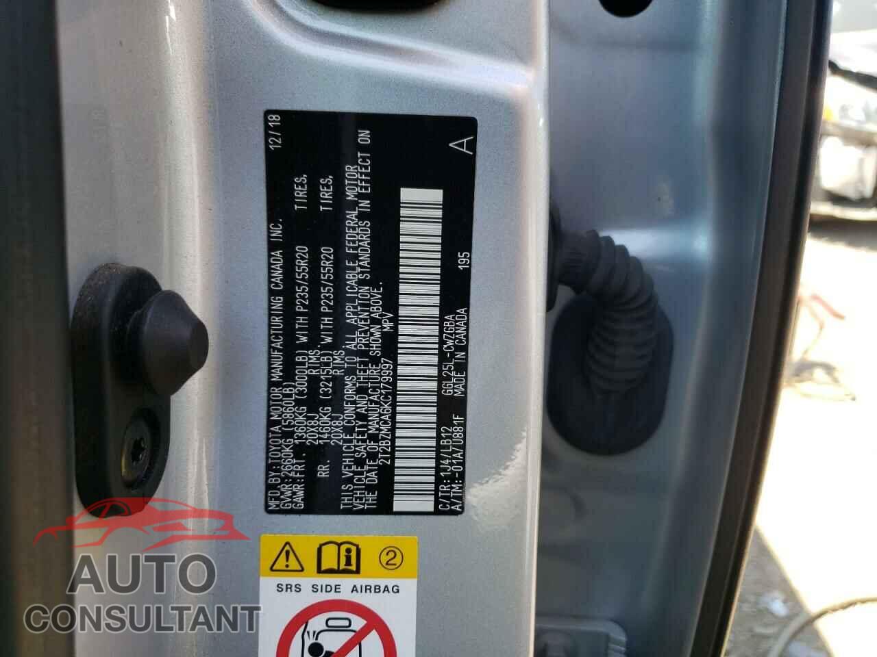 LEXUS RX350 2019 - 2T2BZMCA6KC179997