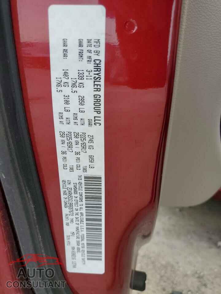 DODGE CARAVAN 2011 - 2D4RN5DG1BR697672