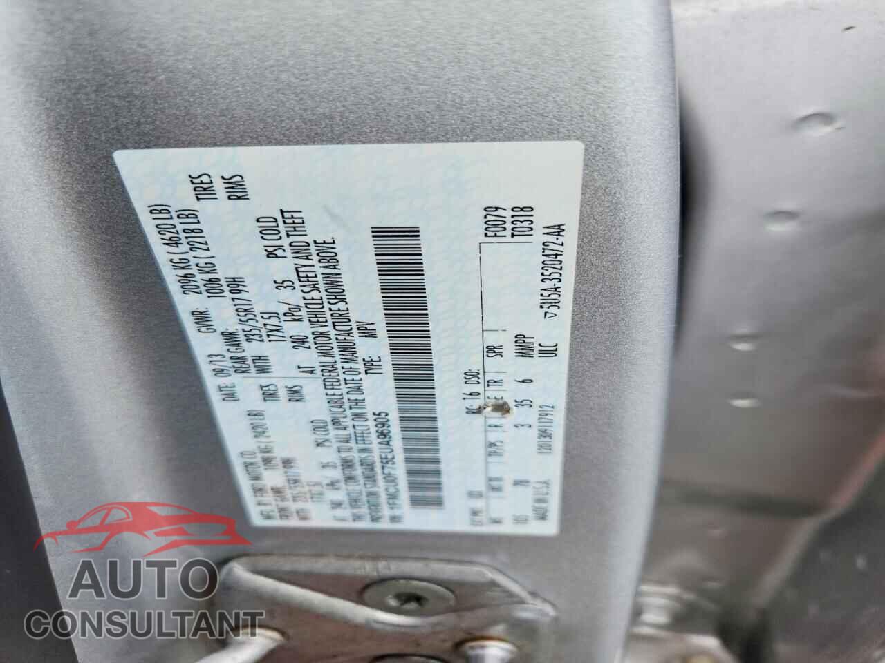 FORD ESCAPE 2014 - 1FMCU0F75EUA96905