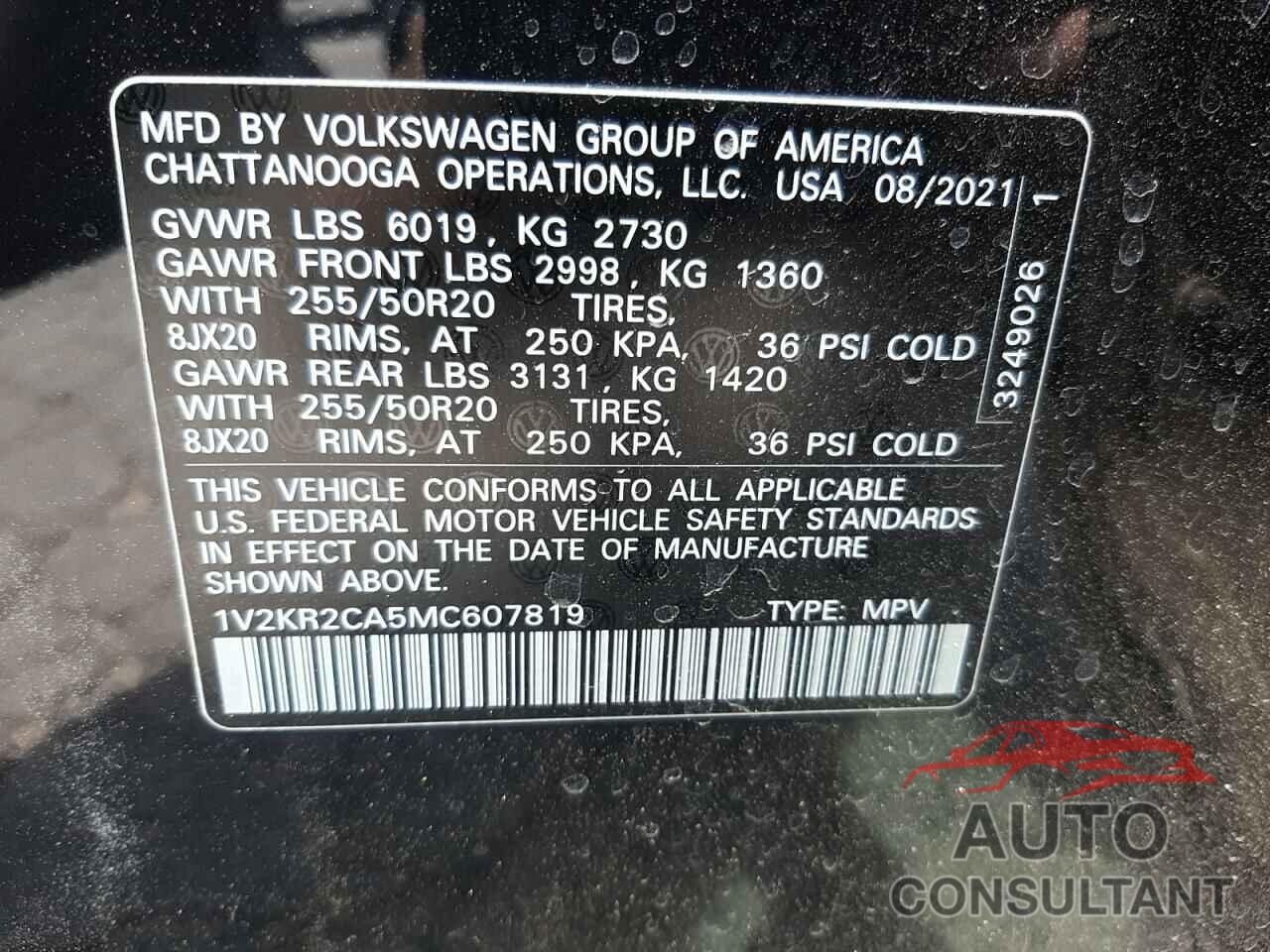 VOLKSWAGEN ATLAS 2021 - 1V2KR2CA5MC607819