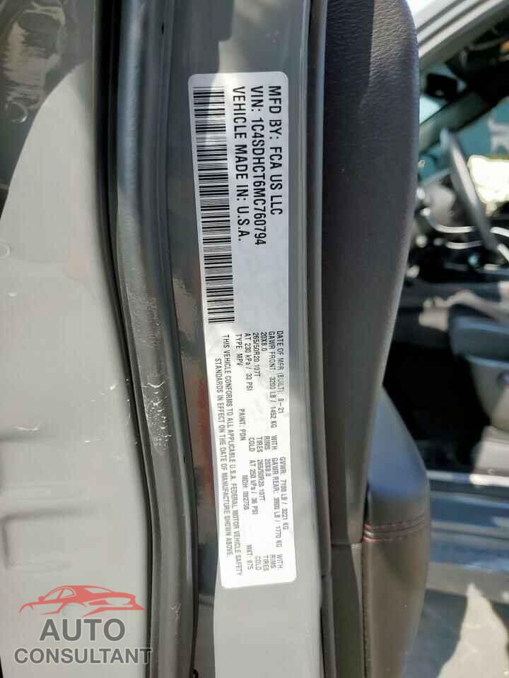 DODGE DURANGO 2021 - 1C4SDHCT6MC760794
