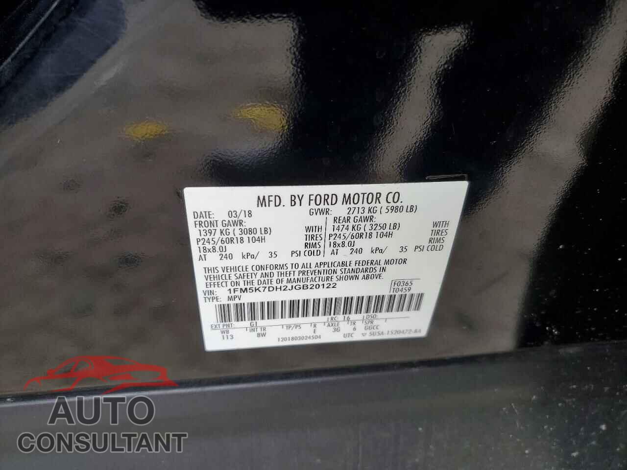FORD EXPLORER 2018 - 1FM5K7DH2JGB20122