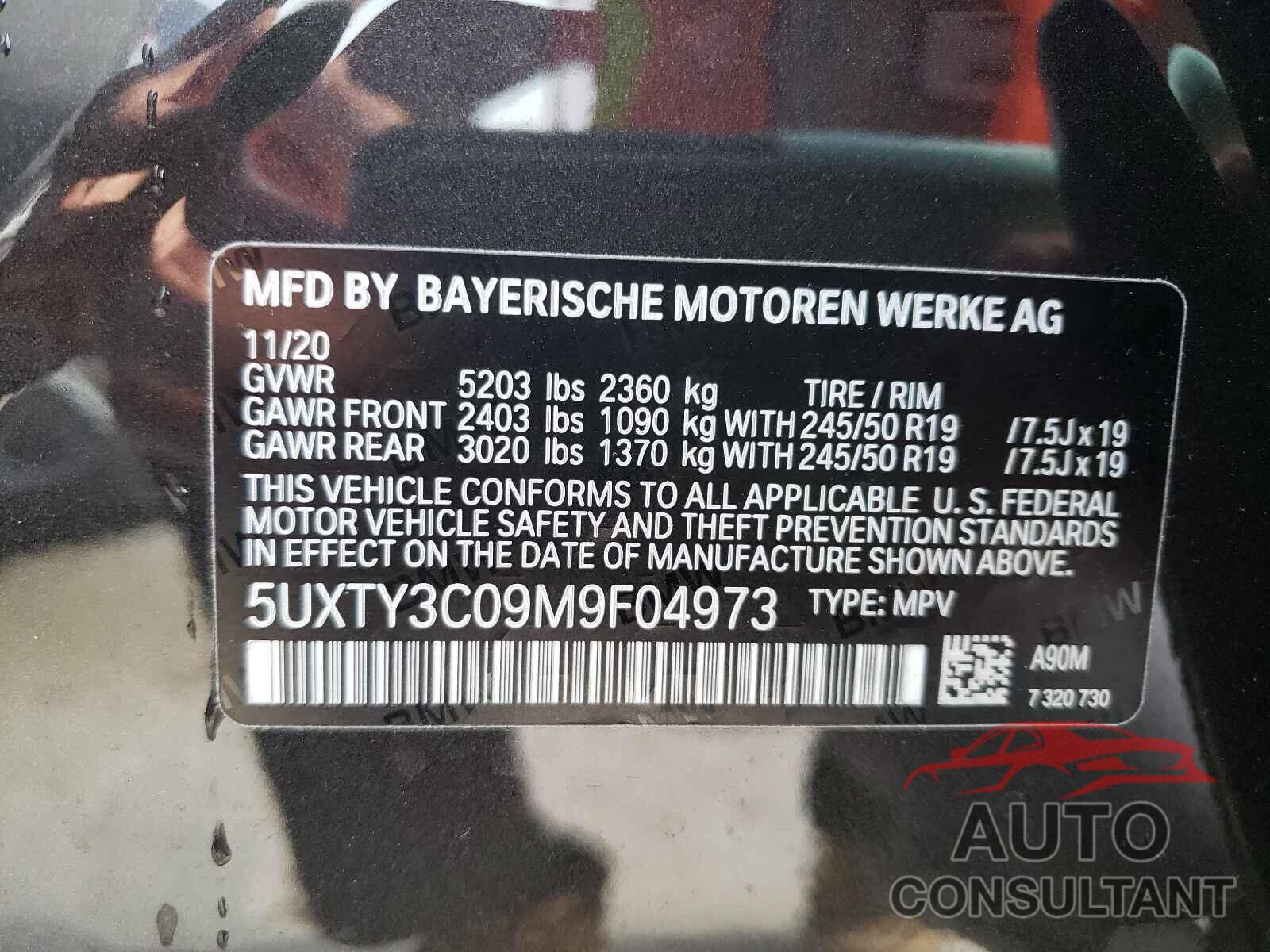 BMW X3 2021 - 5UXTY3C09M9F04973