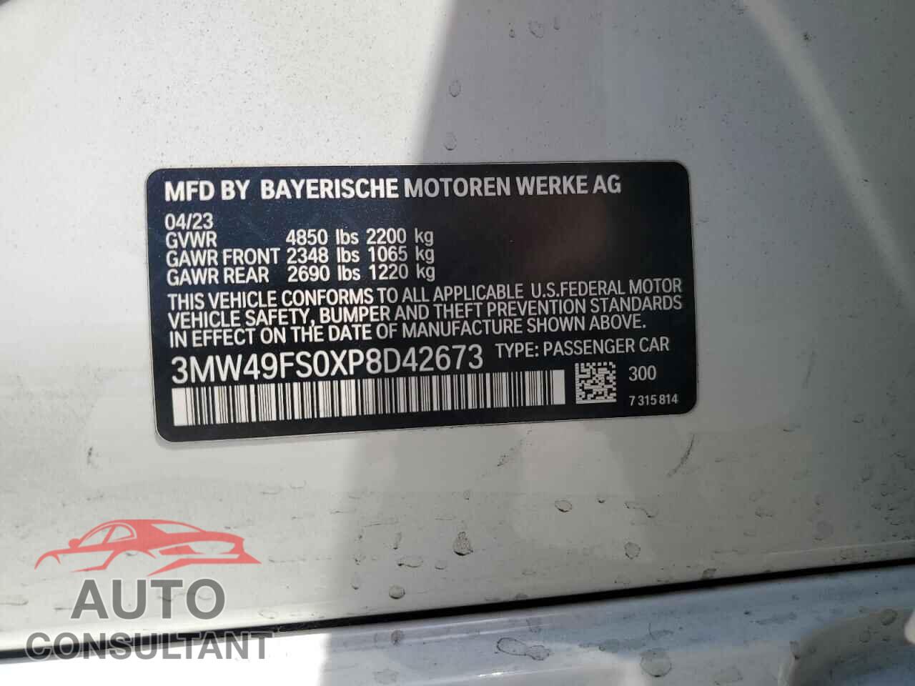 BMW M3 2023 - 3MW49FS0XP8D42673
