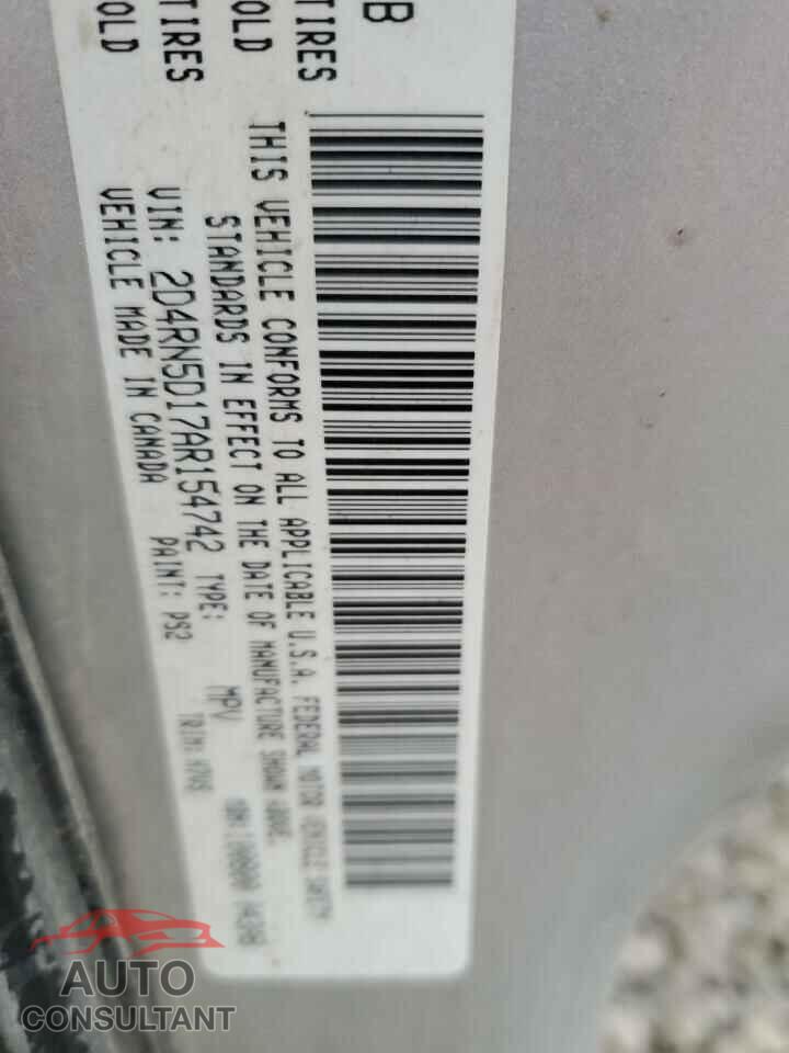 DODGE CARAVAN 2010 - 2D4RN5D17AR154742