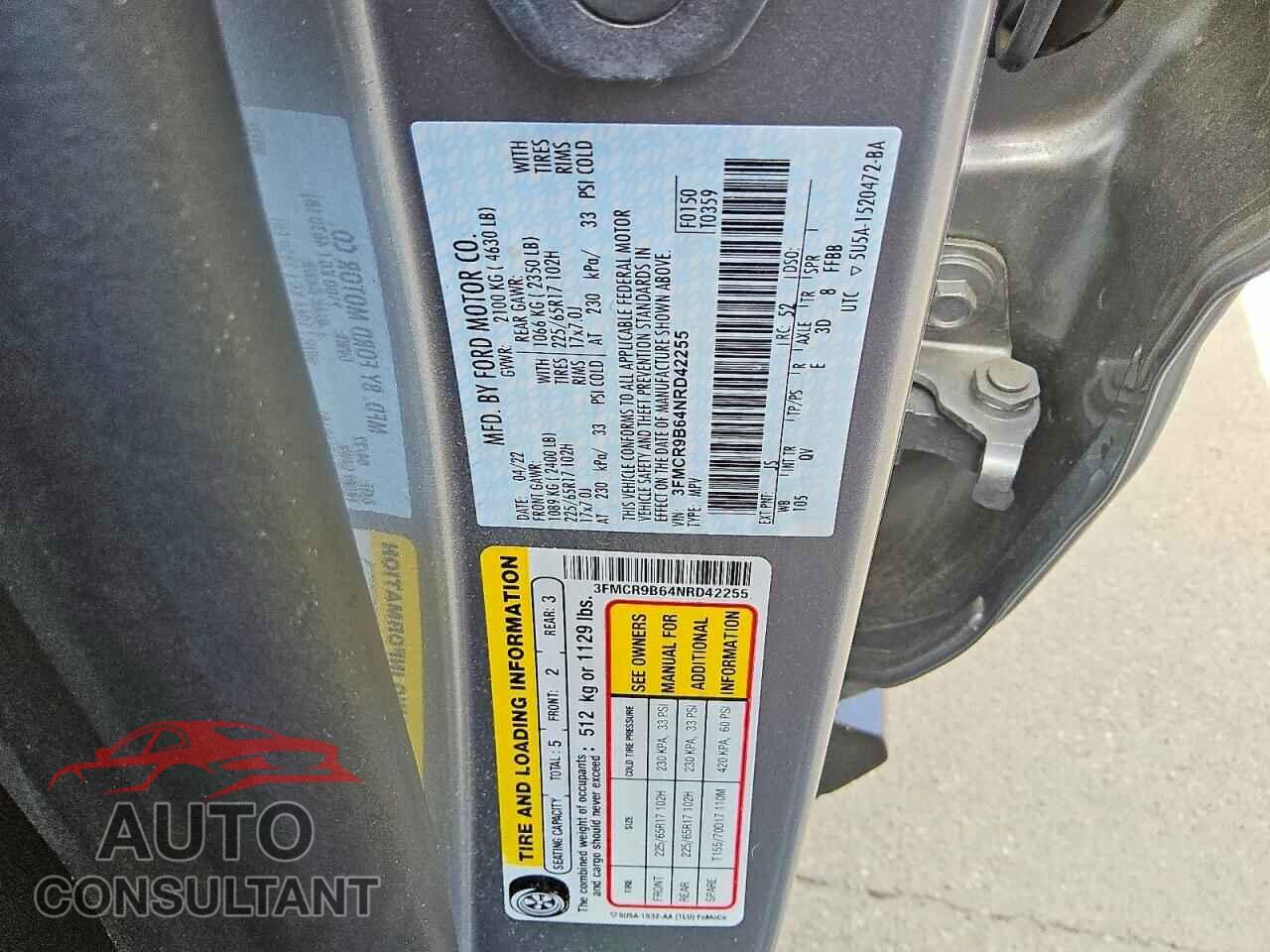 FORD BRONCO 2022 - 3FMCR9B64NRD42255