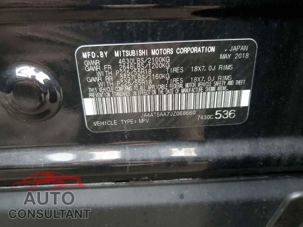 MITSUBISHI ECLIPSE 2018 - JA4AT5AA7JZ068660