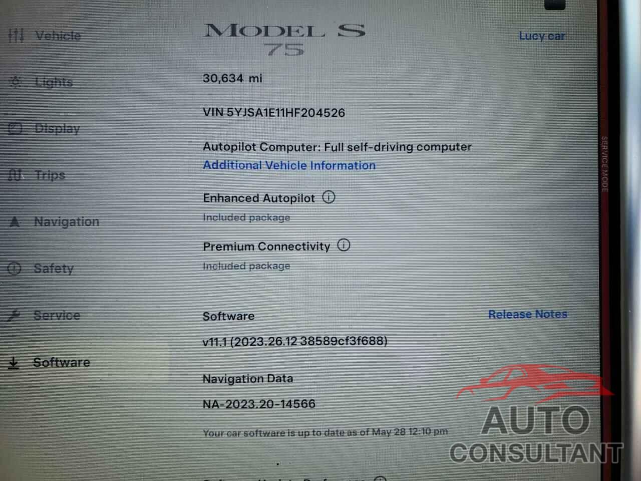 TESLA MODEL S 2017 - 5YJSA1E11HF204526