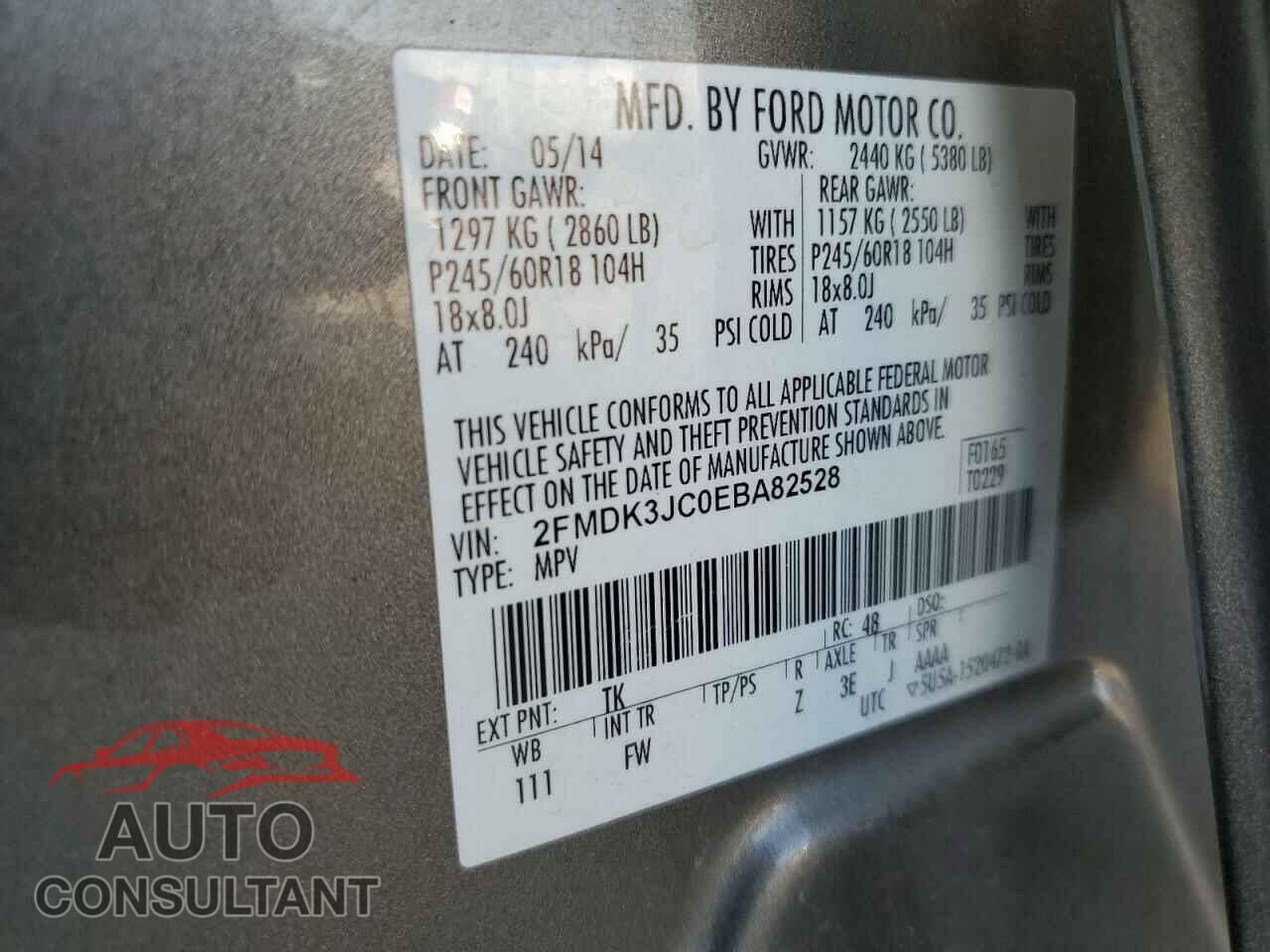 FORD EDGE 2014 - 2FMDK3JC0EBA82528