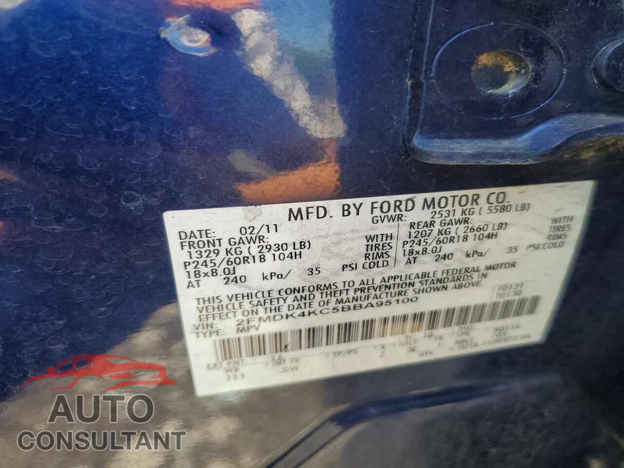 FORD EDGE 2011 - 2FMDK4KC5BBA95100