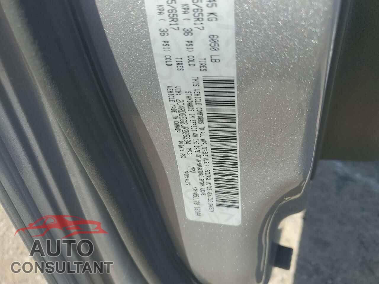 DODGE CARAVAN 2018 - 2C4RDGEG2JR285334