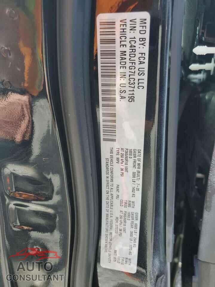 DODGE DURANGO 2020 - 1C4RDJFG7LC371195