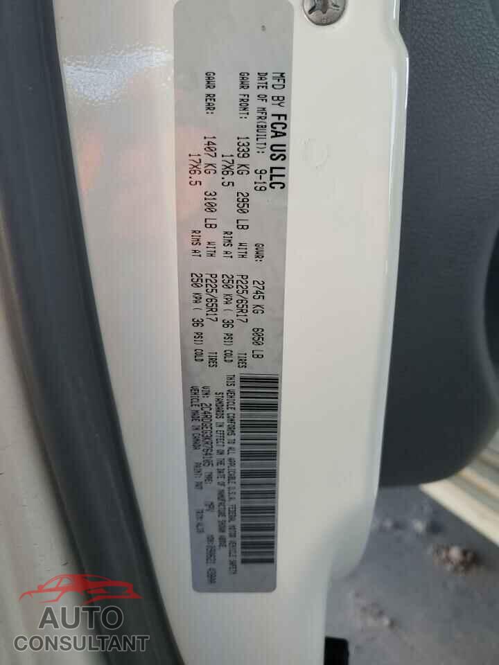 DODGE CARAVAN 2019 - 2C4RDGEG3KR764105