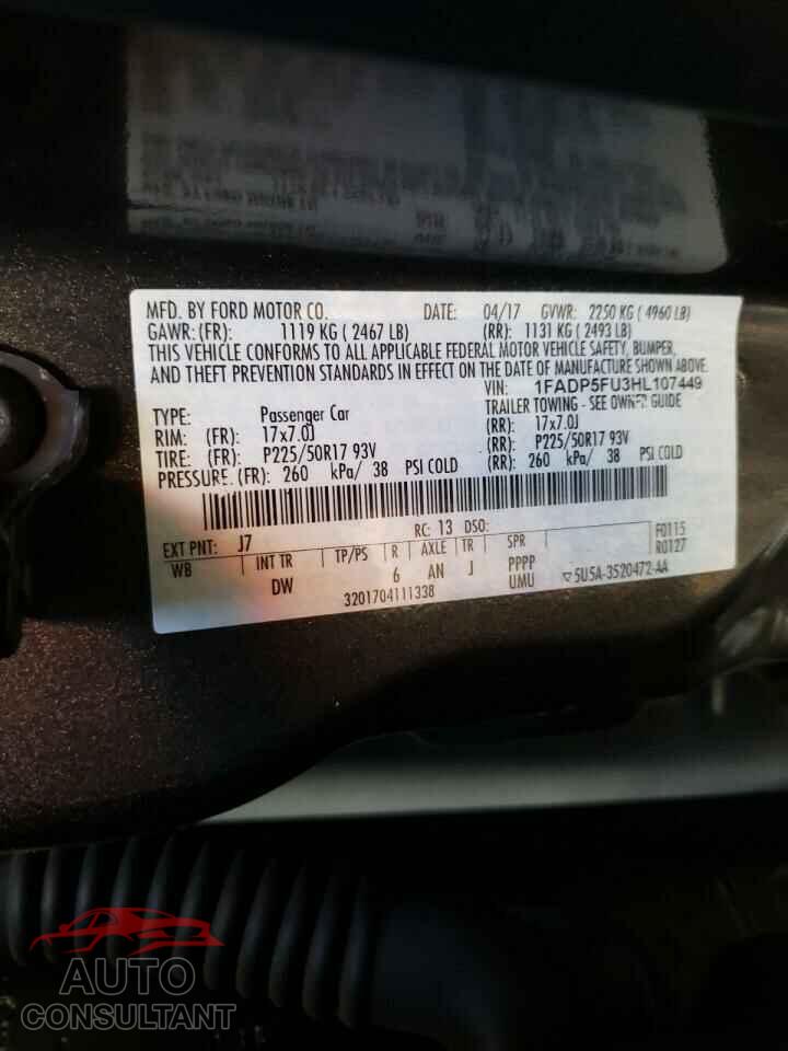 FORD CMAX 2017 - 1FADP5FU3HL107449