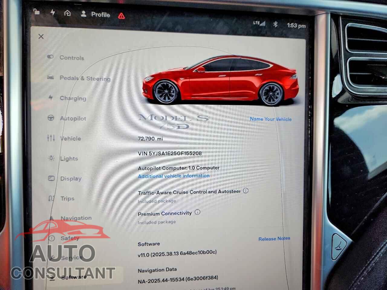 TESLA MODEL S 2016 - 5YJSA1E25GF155208