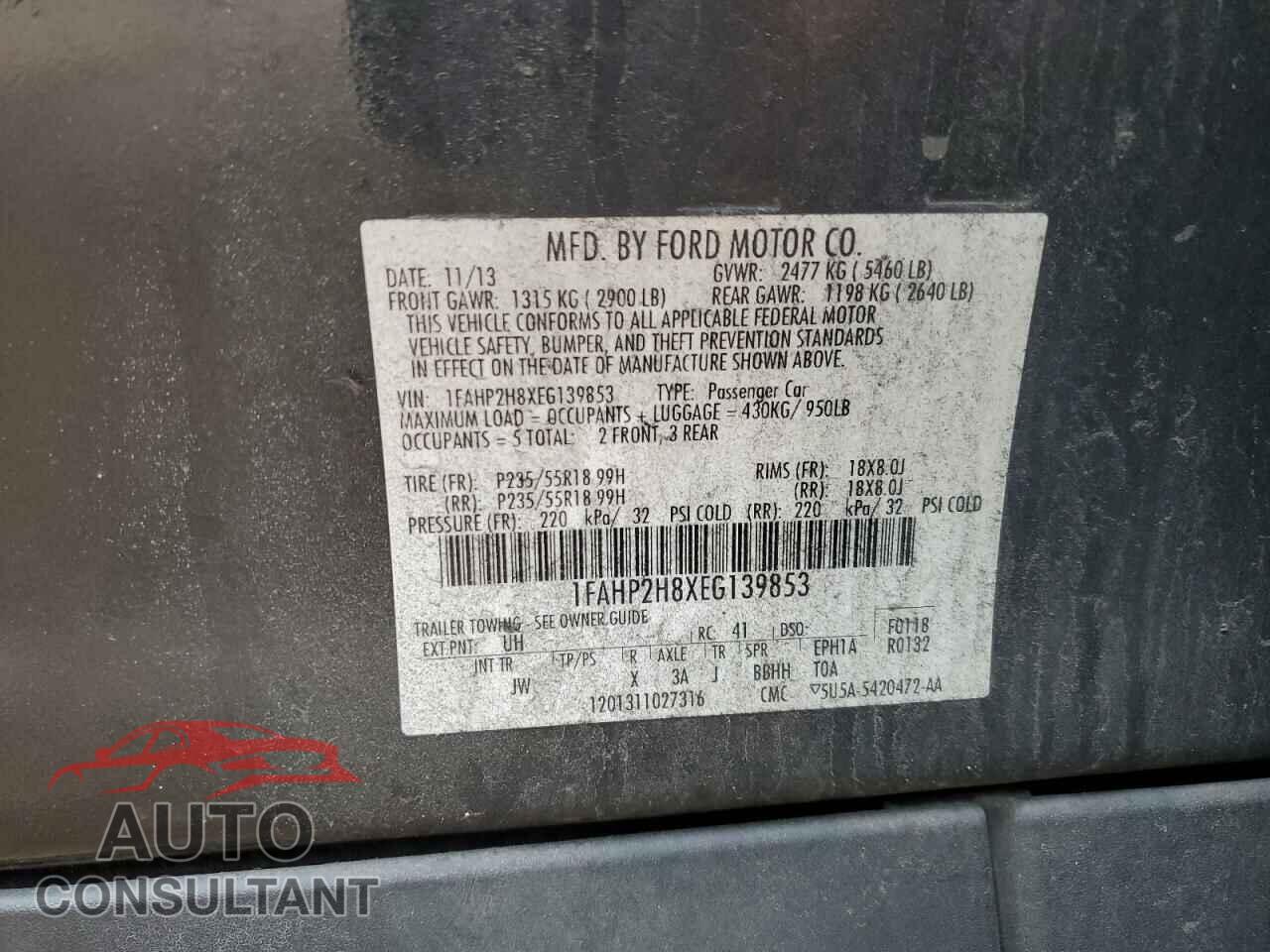 FORD TAURUS 2014 - 1FAHP2H8XEG139853