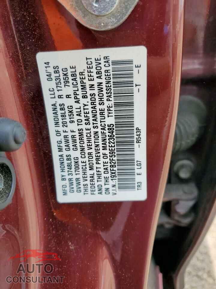 HONDA CIVIC 2014 - 19XFB2F59EE236485