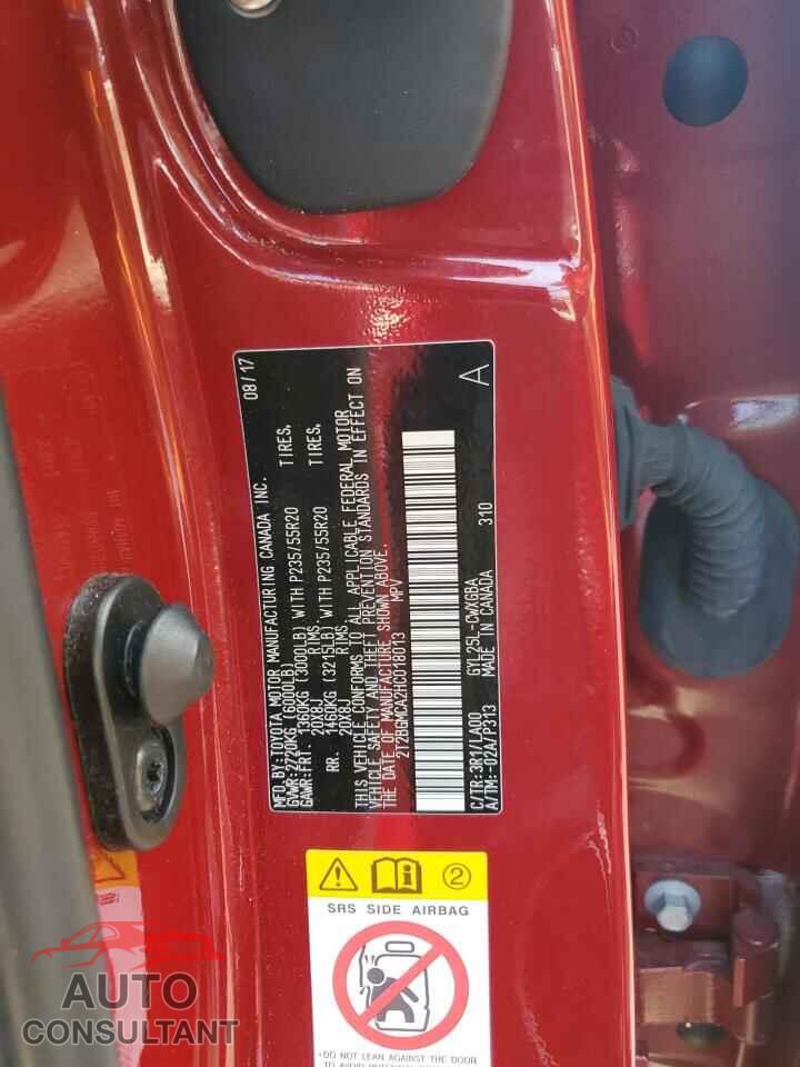 LEXUS RX450 2017 - 2T2BGMCA2HC018013