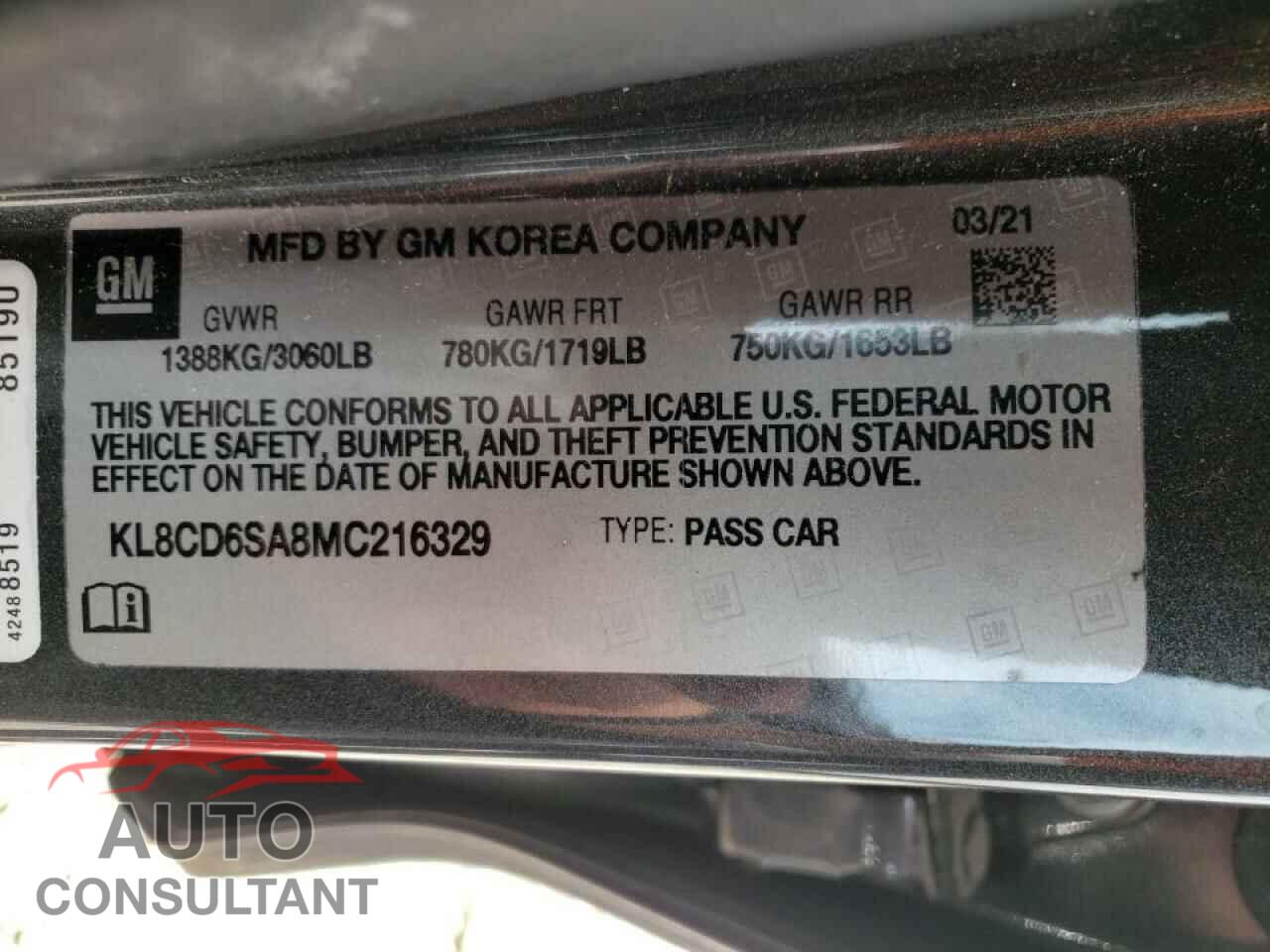 CHEVROLET SPARK 2021 - KL8CD6SA8MC216329