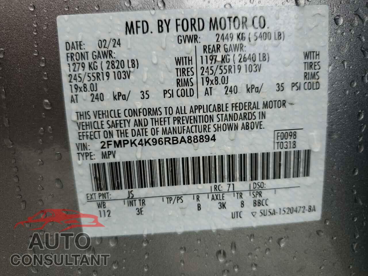 FORD EDGE 2024 - 2FMPK4K96RBA88894