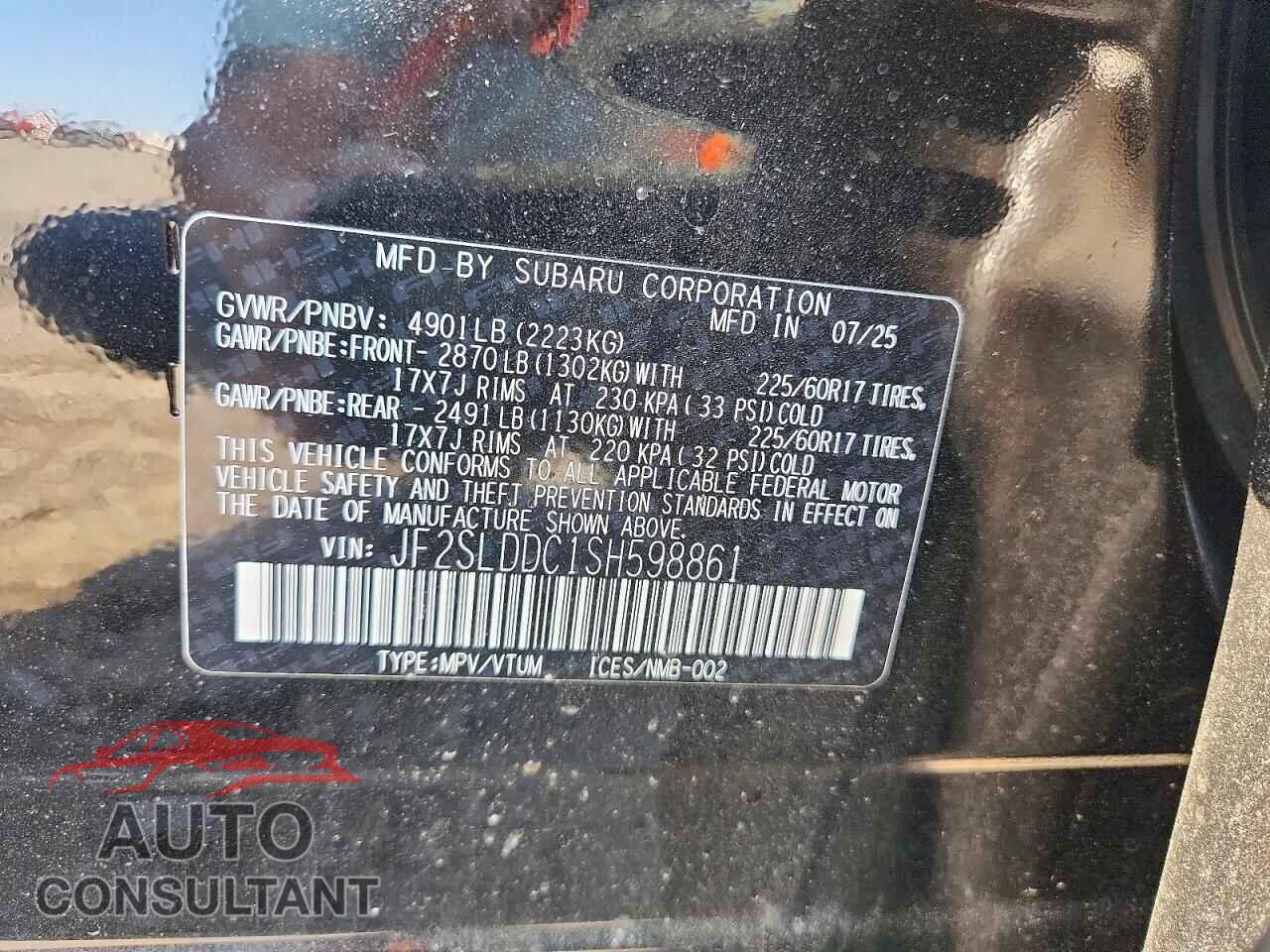 SUBARU FORESTER 2025 - JF2SLDDC1SH598861