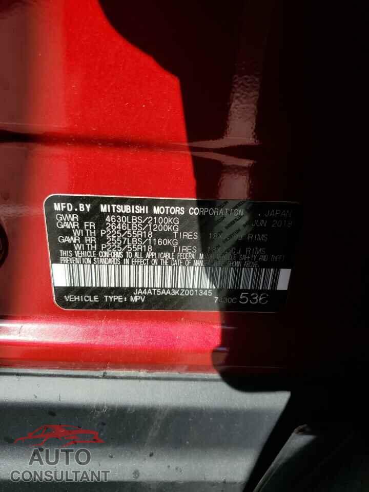 MITSUBISHI ECLIPSE 2019 - JA4AT5AA3KZ001345