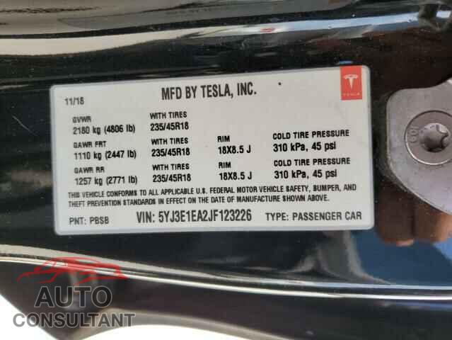TESLA MODEL 3 2018 - 5YJ3E1EA2JF123226