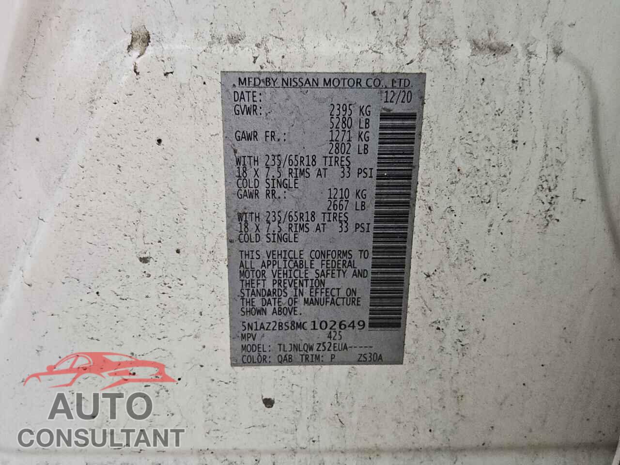 NISSAN MURANO 2021 - 5N1AZ2BS8MC102649