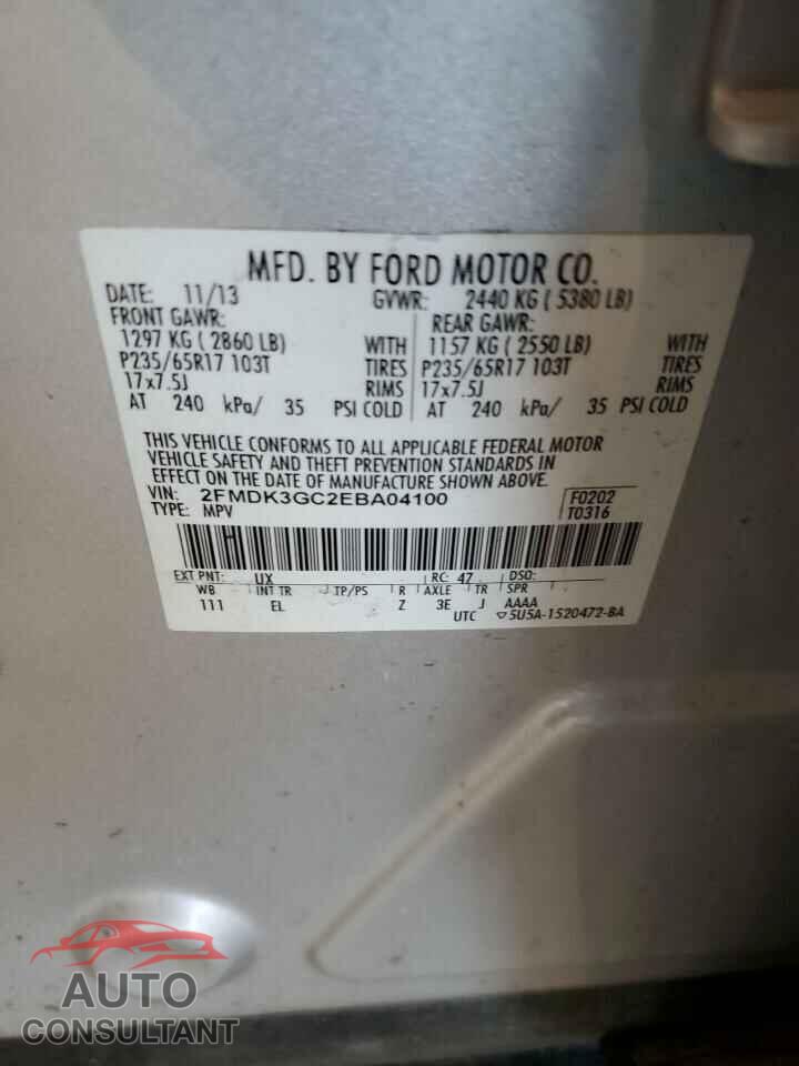 FORD EDGE 2014 - 2FMDK3GC2EBA04100