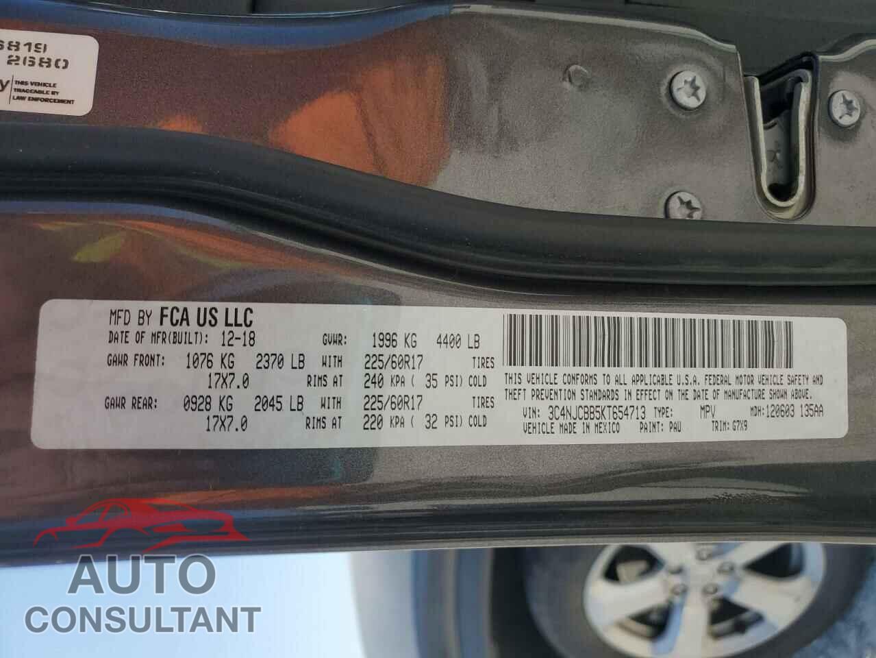 JEEP COMPASS 2019 - 3C4NJCBB5KT654713