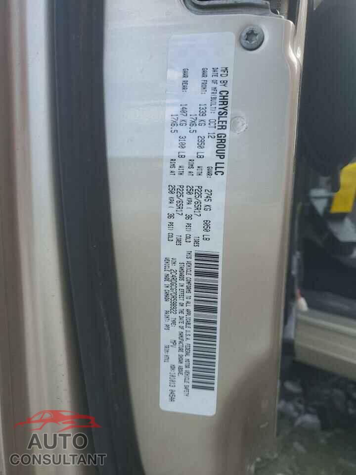 DODGE CARAVAN 2013 - 2C4RDGCG7DR598922