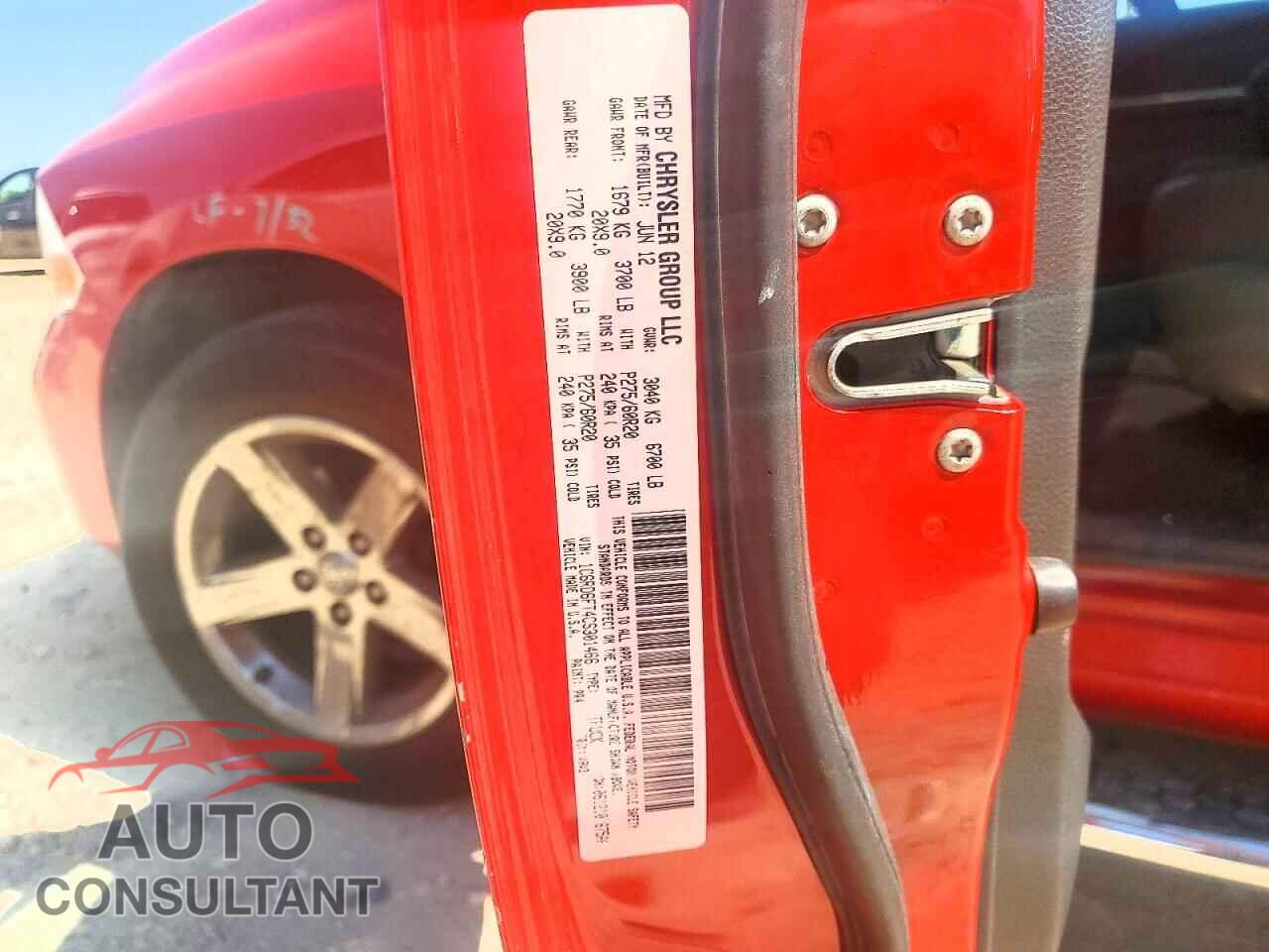 DODGE RAM 1500 2012 - 1C6RD6FT4CS301466