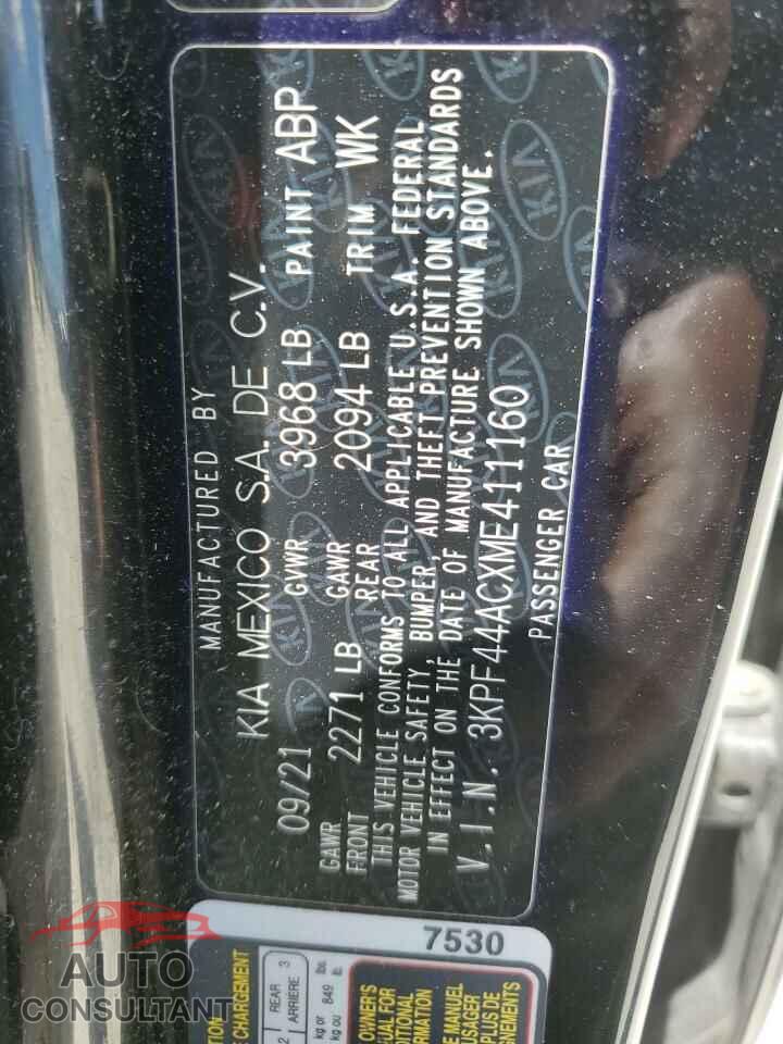 KIA FORTE 2021 - 3KPF44ACXME411160