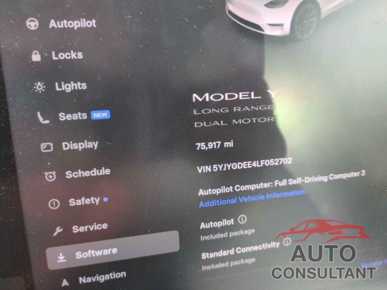 TESLA MODEL Y 2020 - 5YJYGDEE4LF052702