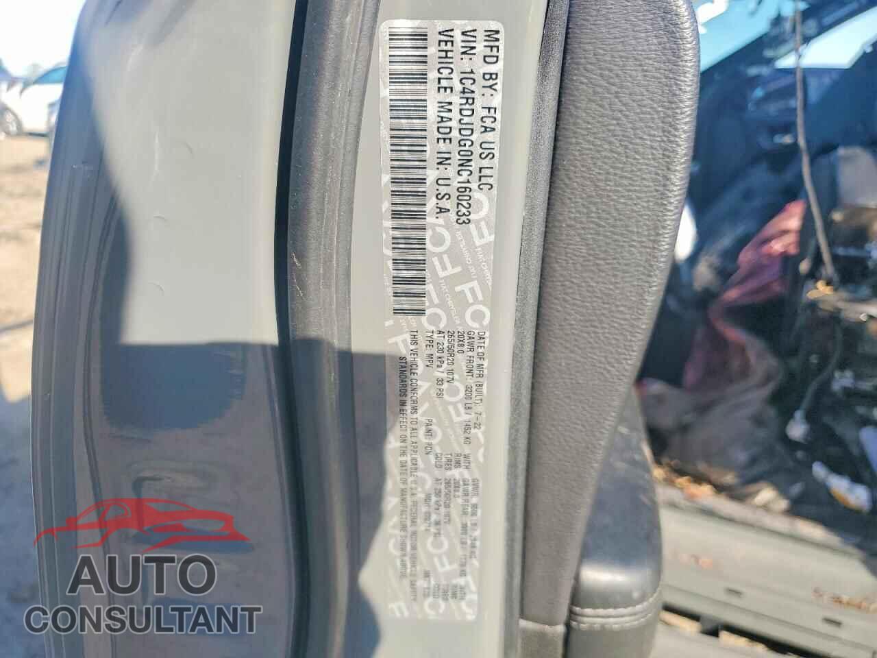 DODGE DURANGO 2022 - 1C4RDJDG0NC160233