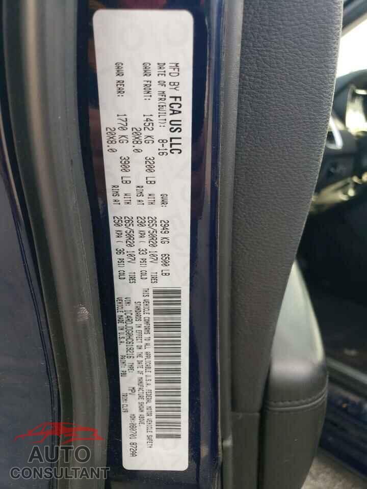 DODGE DURANGO 2017 - 1C4RDJDG0HC619216