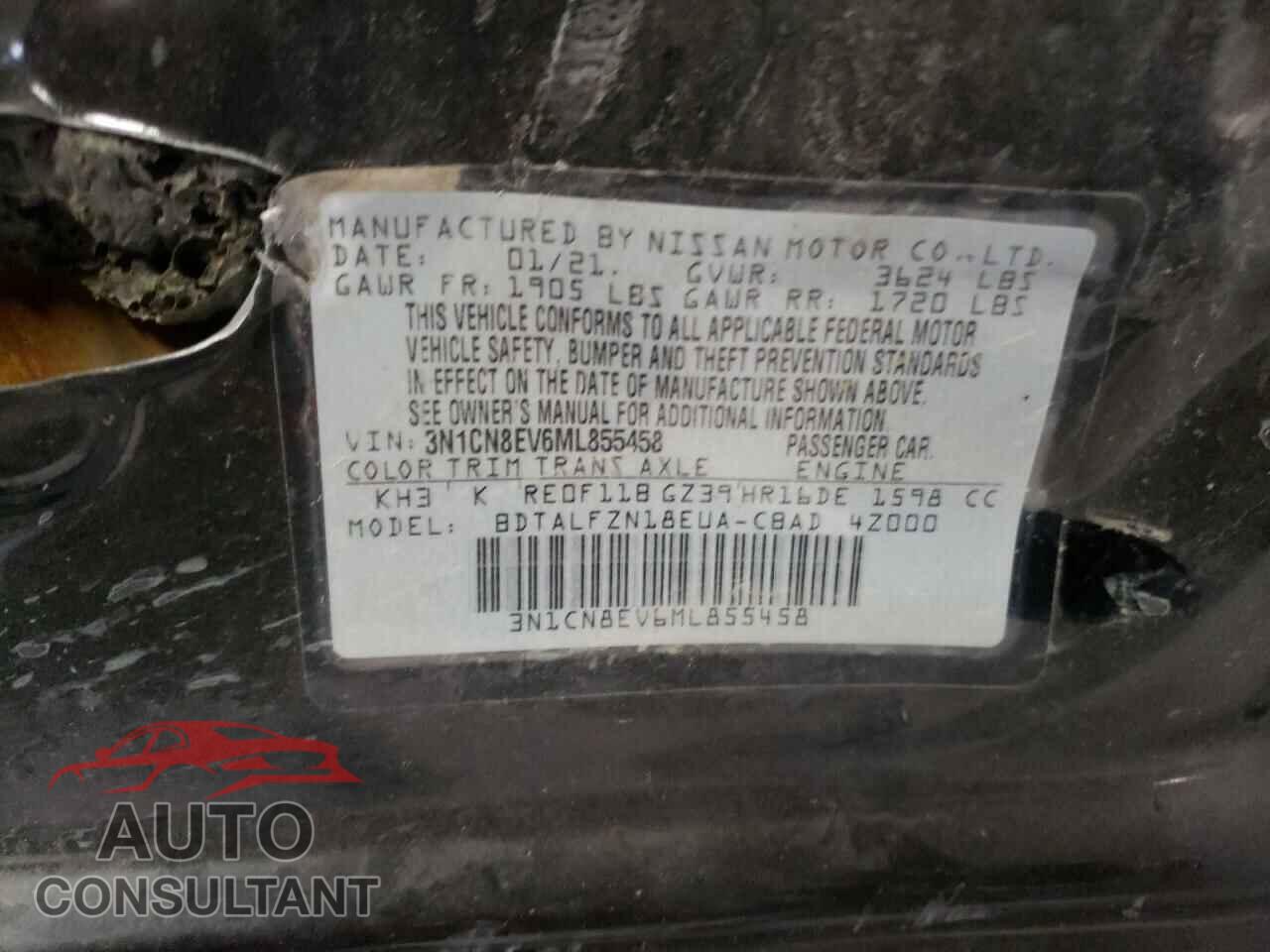 NISSAN VERSA 2021 - 3N1CN8EV6ML855458