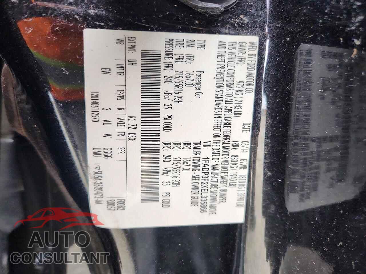 FORD FOCUS 2014 - 1FADP3F2XEL335866