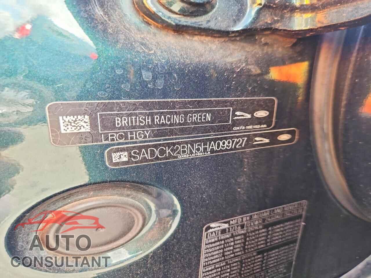 JAGUAR F-PACE 2017 - SADCK2BN5HA099727