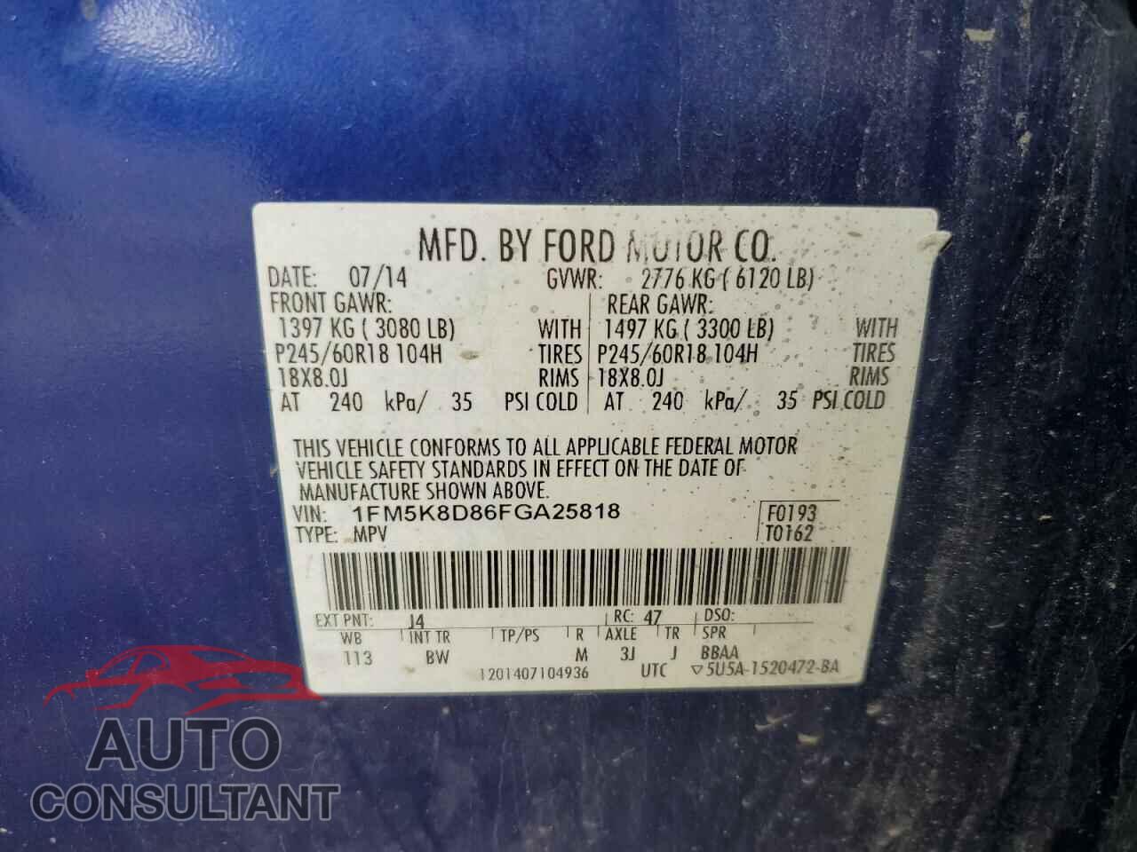 FORD EXPLORER 2015 - 1FM5K8D86FGA25818