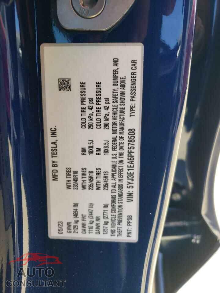 TESLA MODEL 3 2023 - 5YJ3E1EA6PF578508
