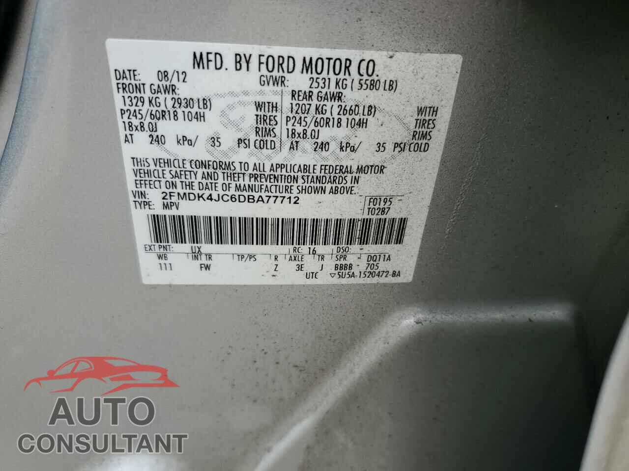 FORD EDGE 2013 - 2FMDK4JC6DBA77712